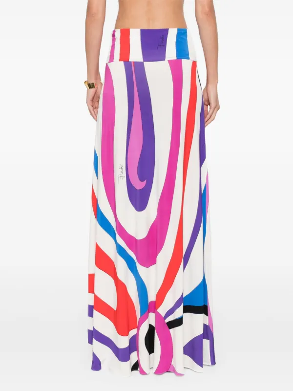 PUCCI Marmo-print Long Skirt | White | FARFETCH