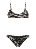 The Attico zebra-print bikini - Black