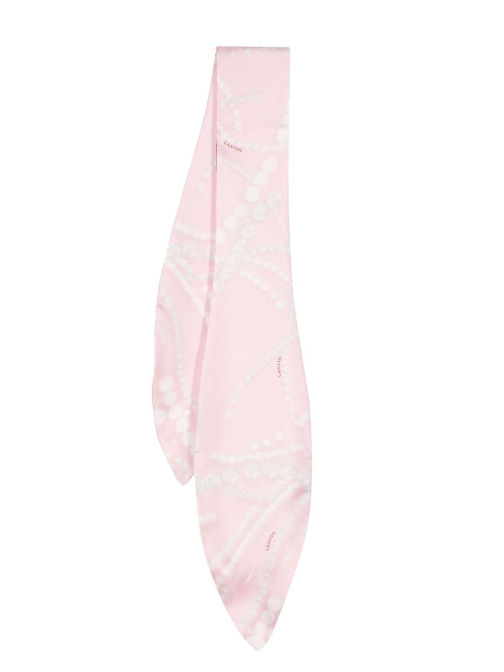 Lanvin Pearl-print Silk Scarf In Pink