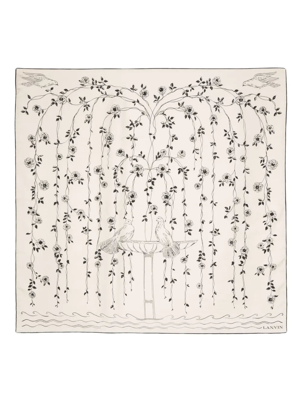 Doves and Gardens silk scarf