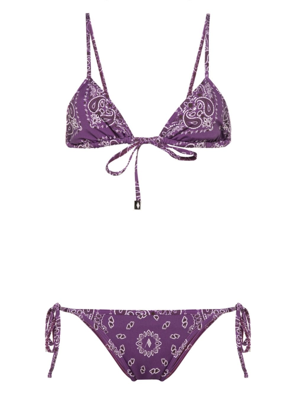 Shop Attico Bandana-print Bikini In Purple