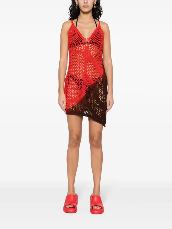 Attico Sleeveless Knitted Dress - Red