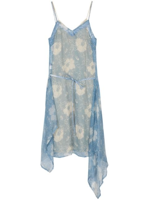 Plan C floral-print silk slip dress