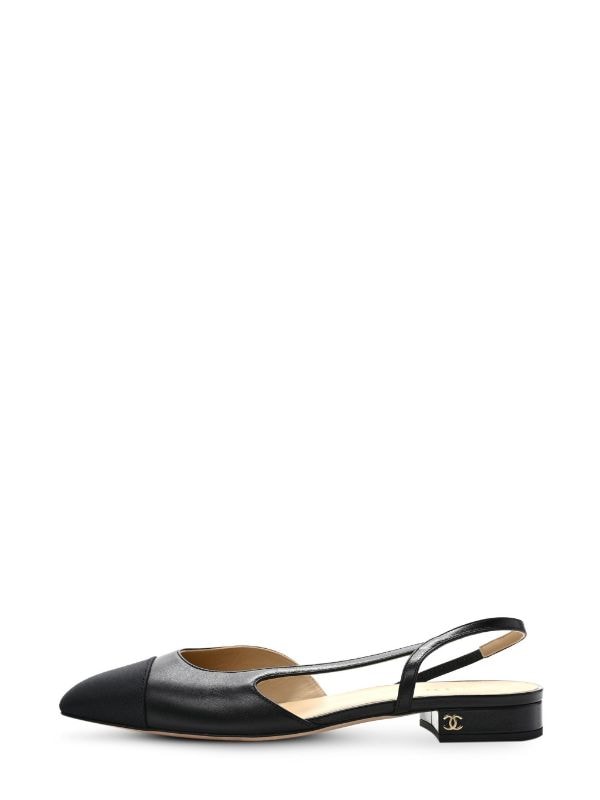 CHANEL Pre-Owned contrasting-toecap Slingback Pumps - Farfetch