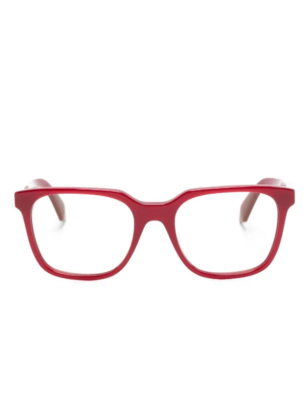 Off White Eyewear 39 square frame Glasses Red FARFETCH