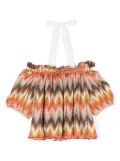 La Stupenderia zigzag intarsia-knit top - Red