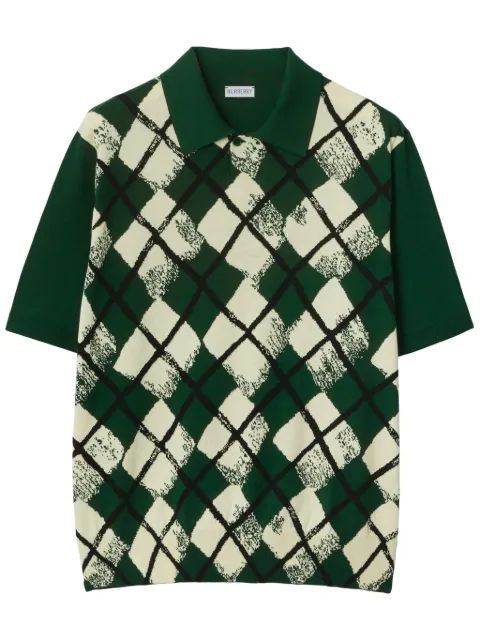 Burberry argyle-pattern polo shirt