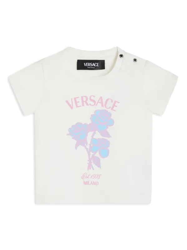 Versace Kids Versace Roses Cotton T shirt Farfetch