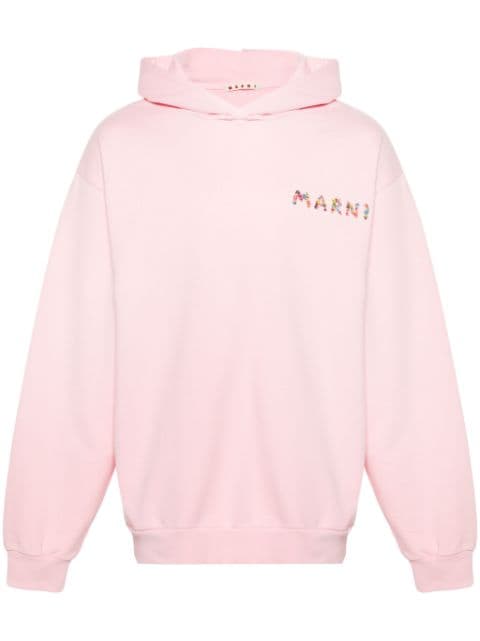 Marni logo-print cotton hoodie