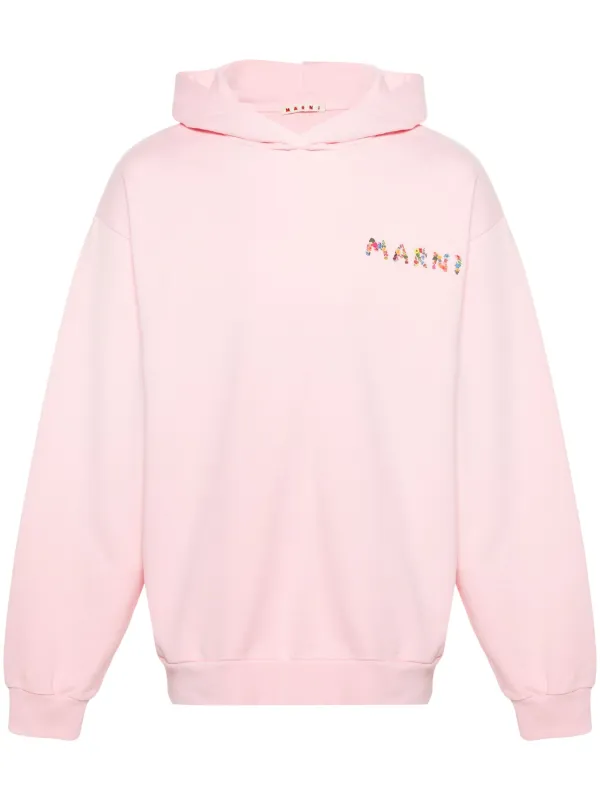 【関税込み】MARNI Marni logo hoodie Marni logo-print Cotton Hoodie | Blue | FARFETCH