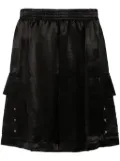 1017 ALYX 9SM eyelet-detailing satin cargo shorts - Black