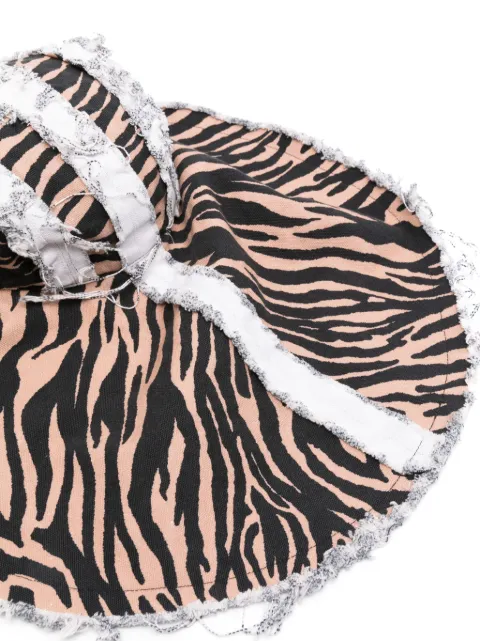 The Attico zebra fringed sun hat 243WAC25C088P - 1