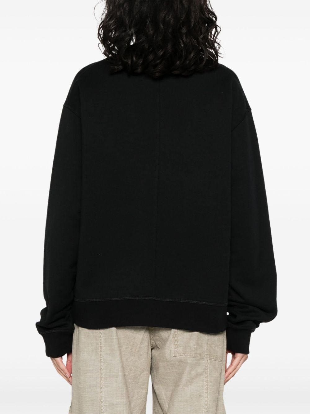 Shop Dsquared2 Crystal-embellished Cotton Sweatshirt In Black