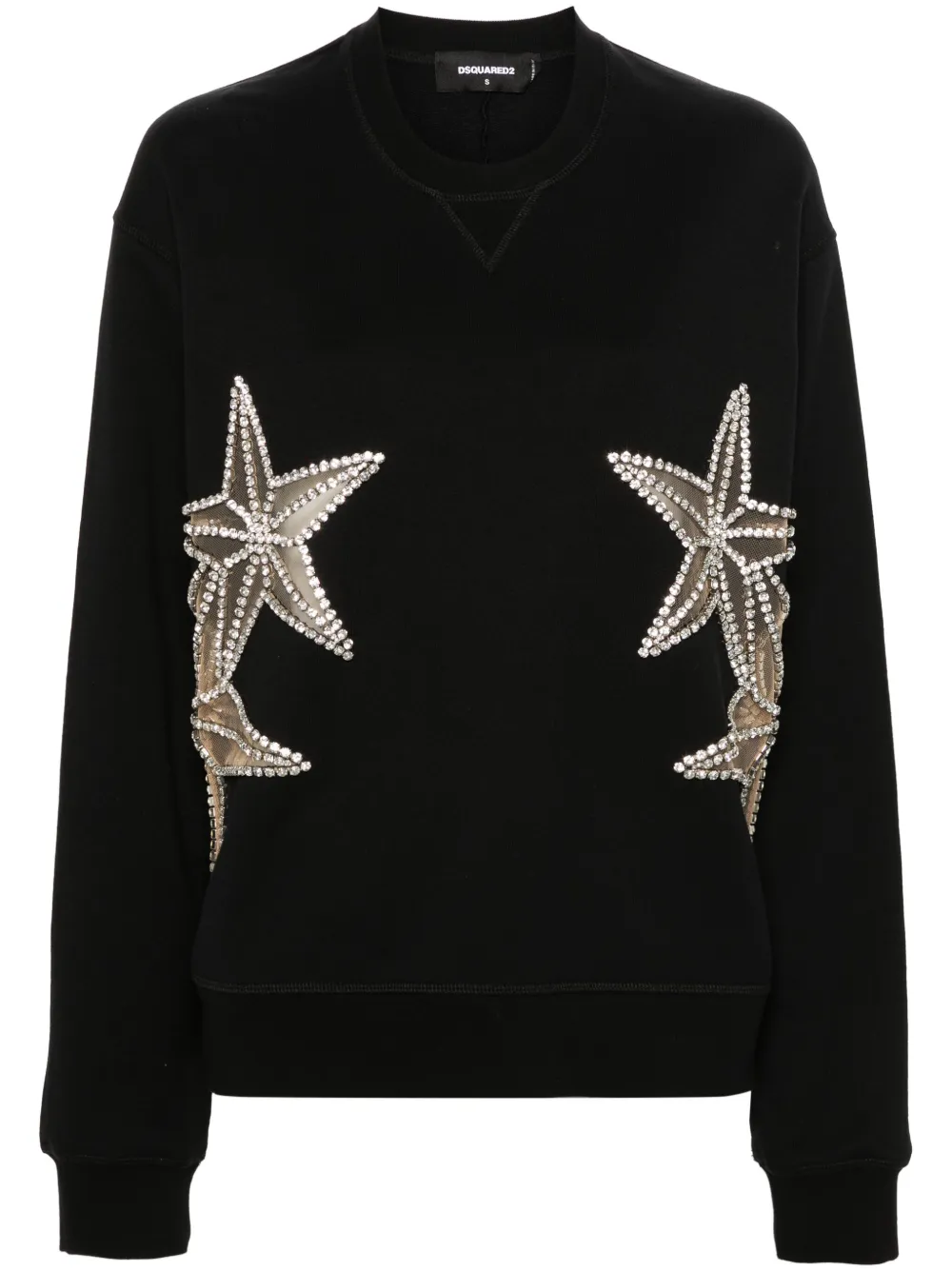 Image 1 of Dsquared2 crystal-embellished cotton sweatshirt