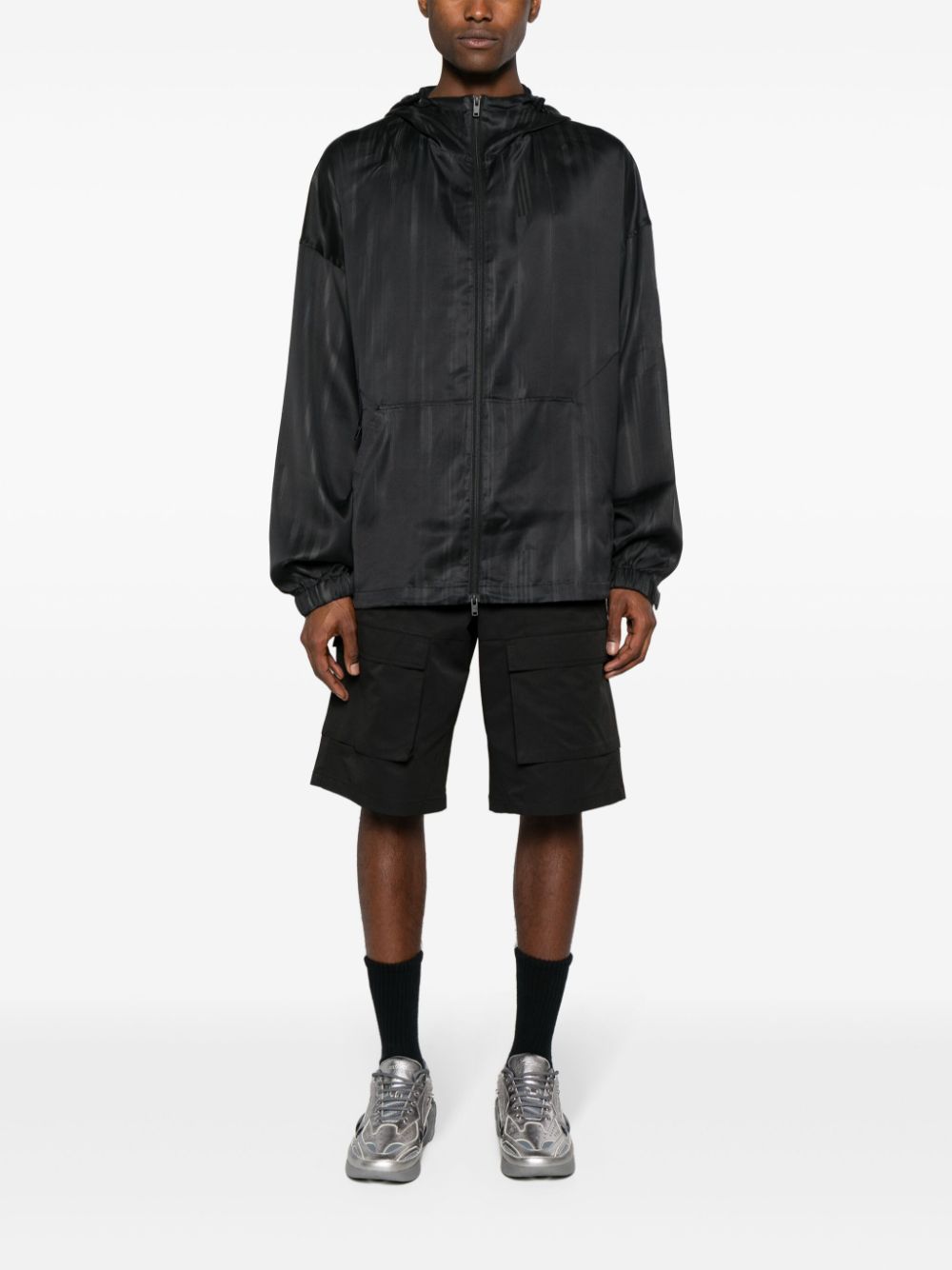 Y-3 Jack met capuchon en strepen - Zwart