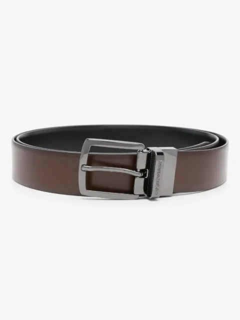 Emporio Armani burnished-finish leather belt