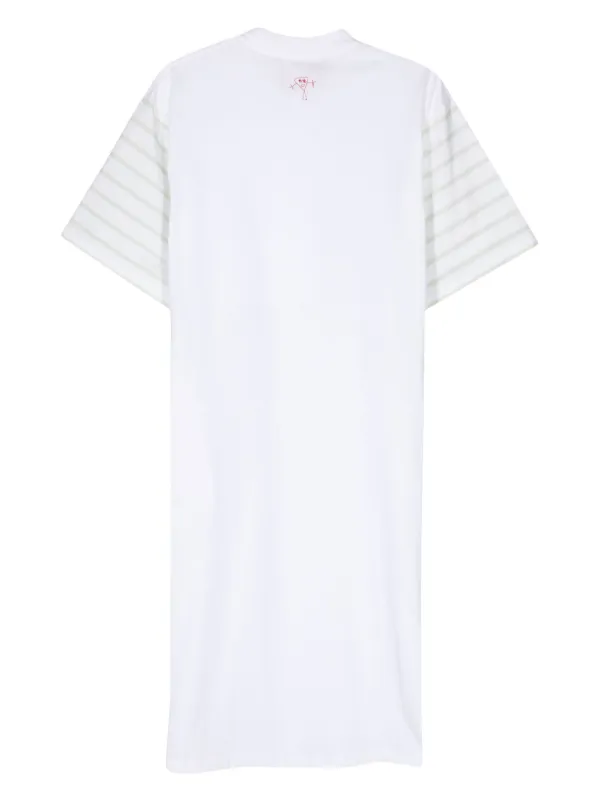 Plan C Vestido Estilo Playera Con Estampado Gráfico Blanco