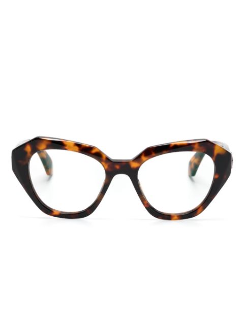 Off-White Eyewear tortoiseshell-effect butterfly-frame glasses Men