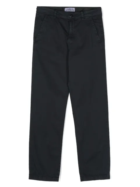 Stone Island Junior Compass-appliqué straight-leg trousers