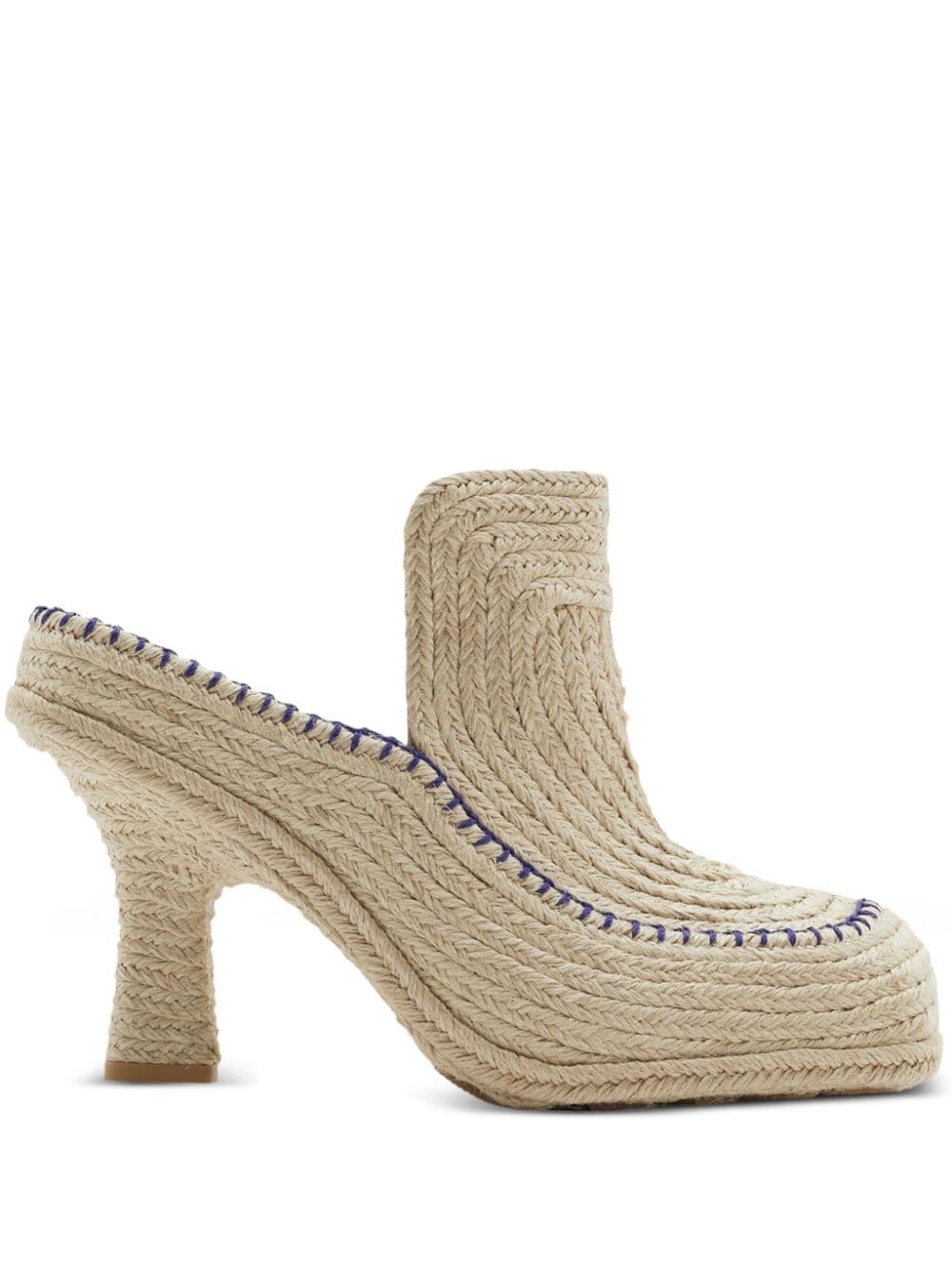 Shop Burberry Cord Woven Mules In Neutrals