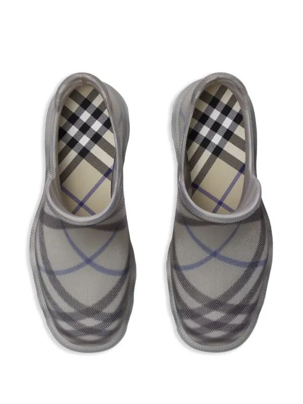 Burberry Marsh Checked Rubber Ankle Boots | Grey | FARFETCH