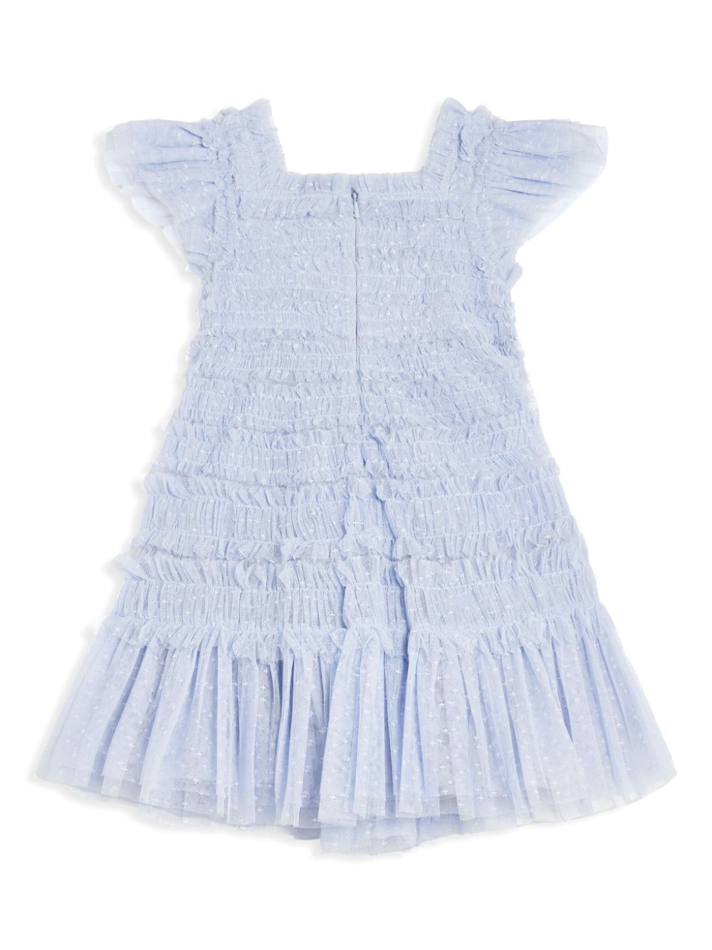 Shop Needle & Thread Lisette Ruffled Tulle Dress In Blue