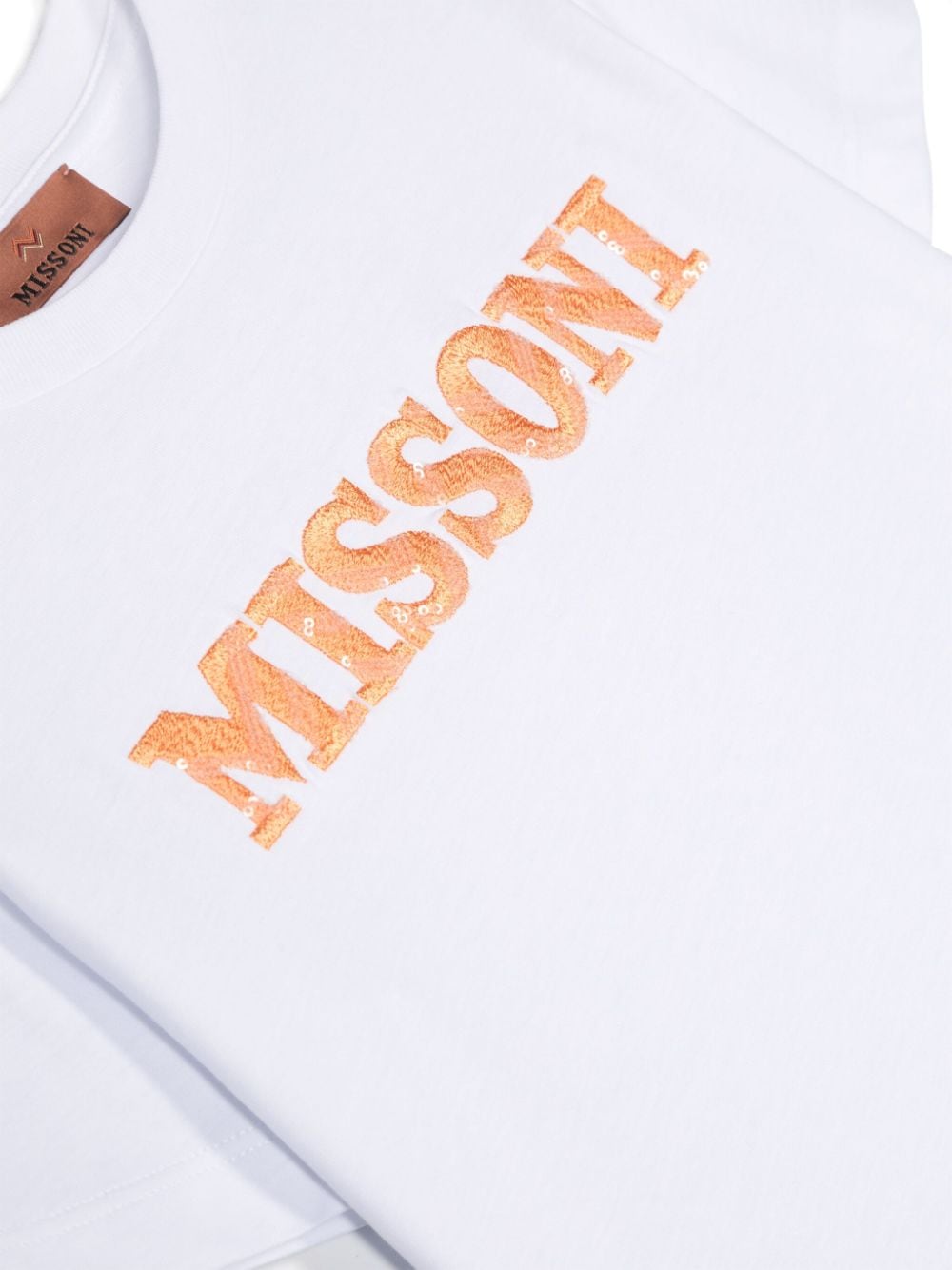 Shop Missoni Logo-embroidered Sequin T-shirt In White