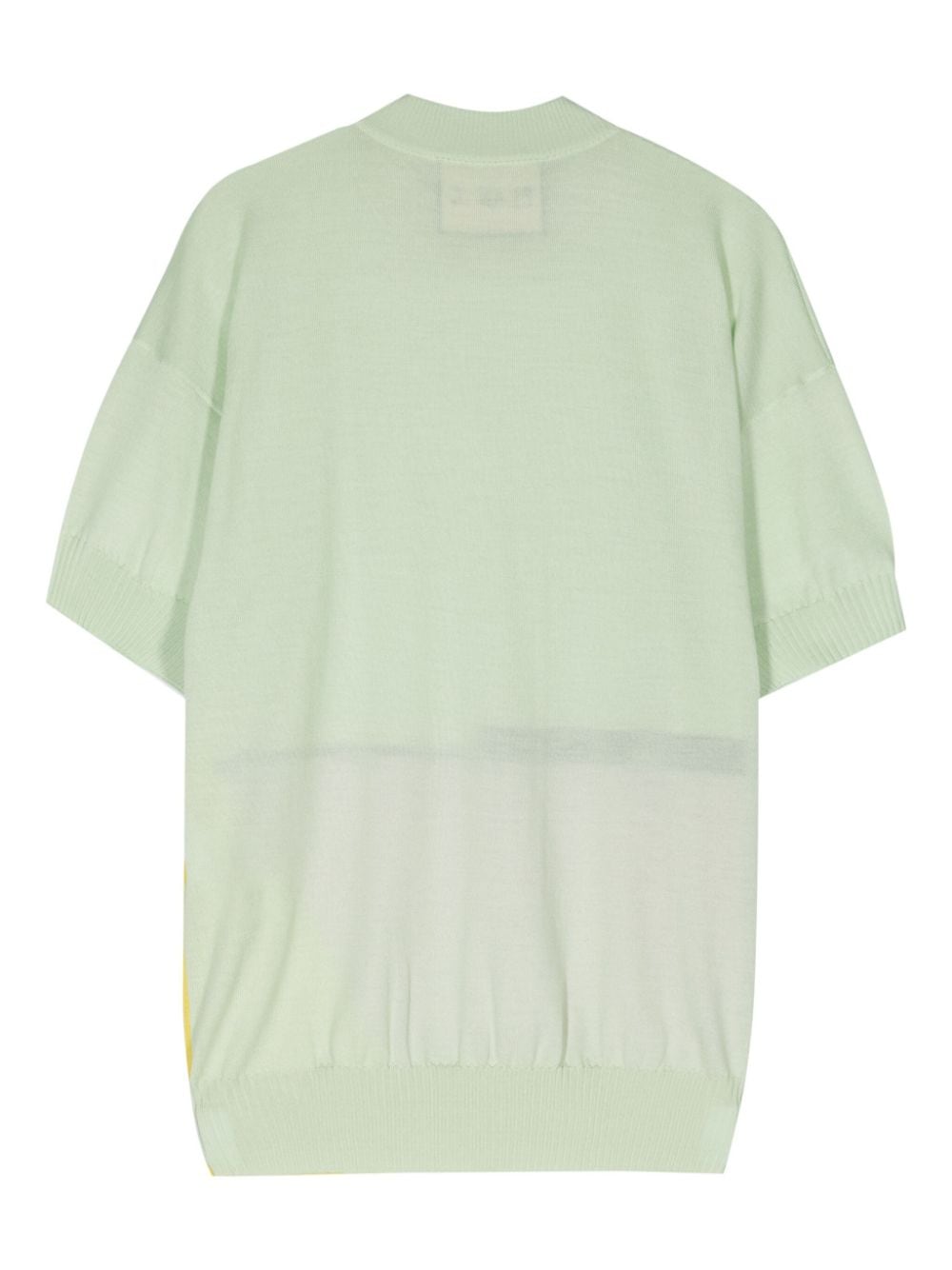 Shop Plan C Intarsia-knit Merino Wool T-shirt In Green