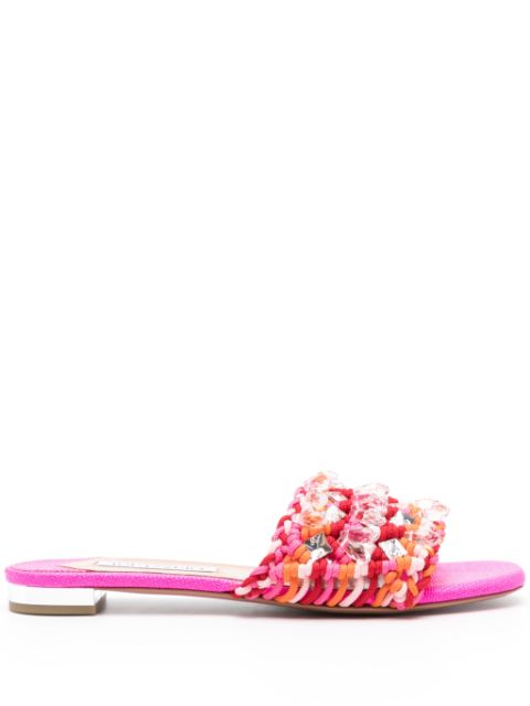 Aquazzura Crystal Cote slides Women