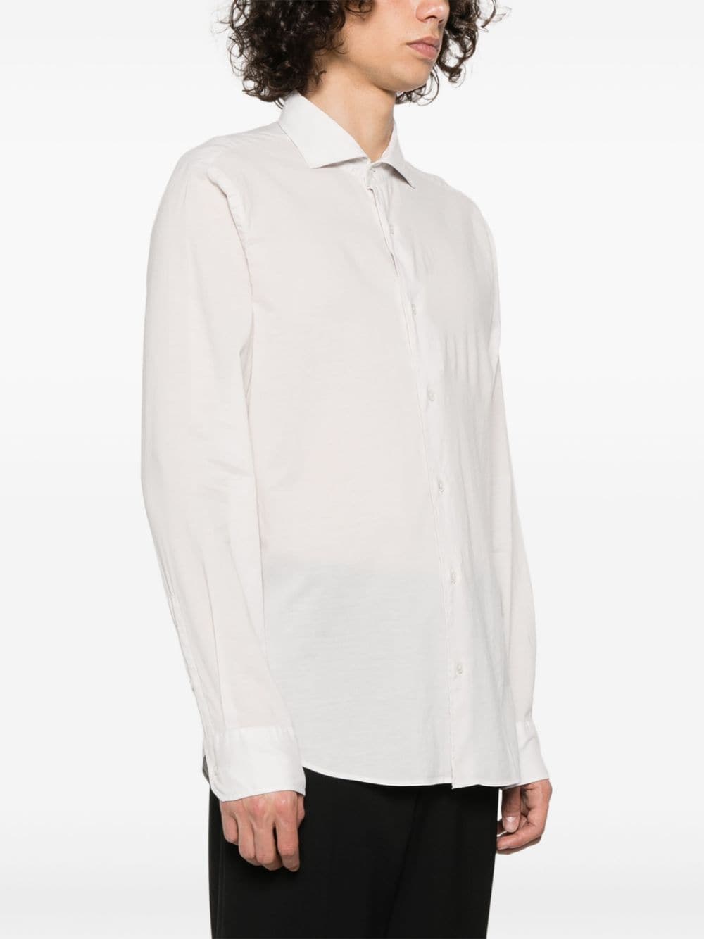 Shop Fedeli Long-sleeves Cotton Shirt In Neutrals