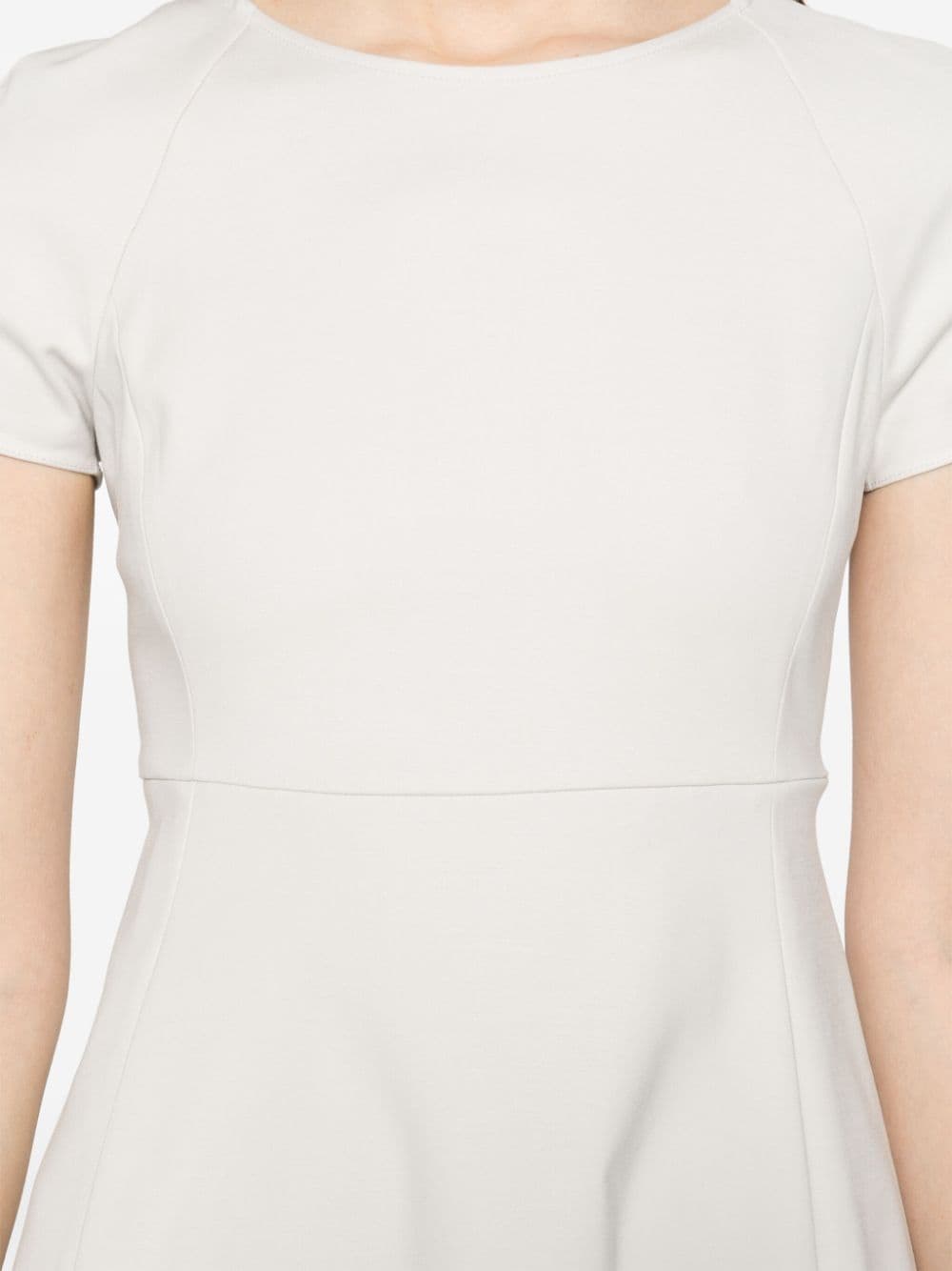 Shop Emporio Armani Tonal-stitching Short-sleeve Minidress In Grey