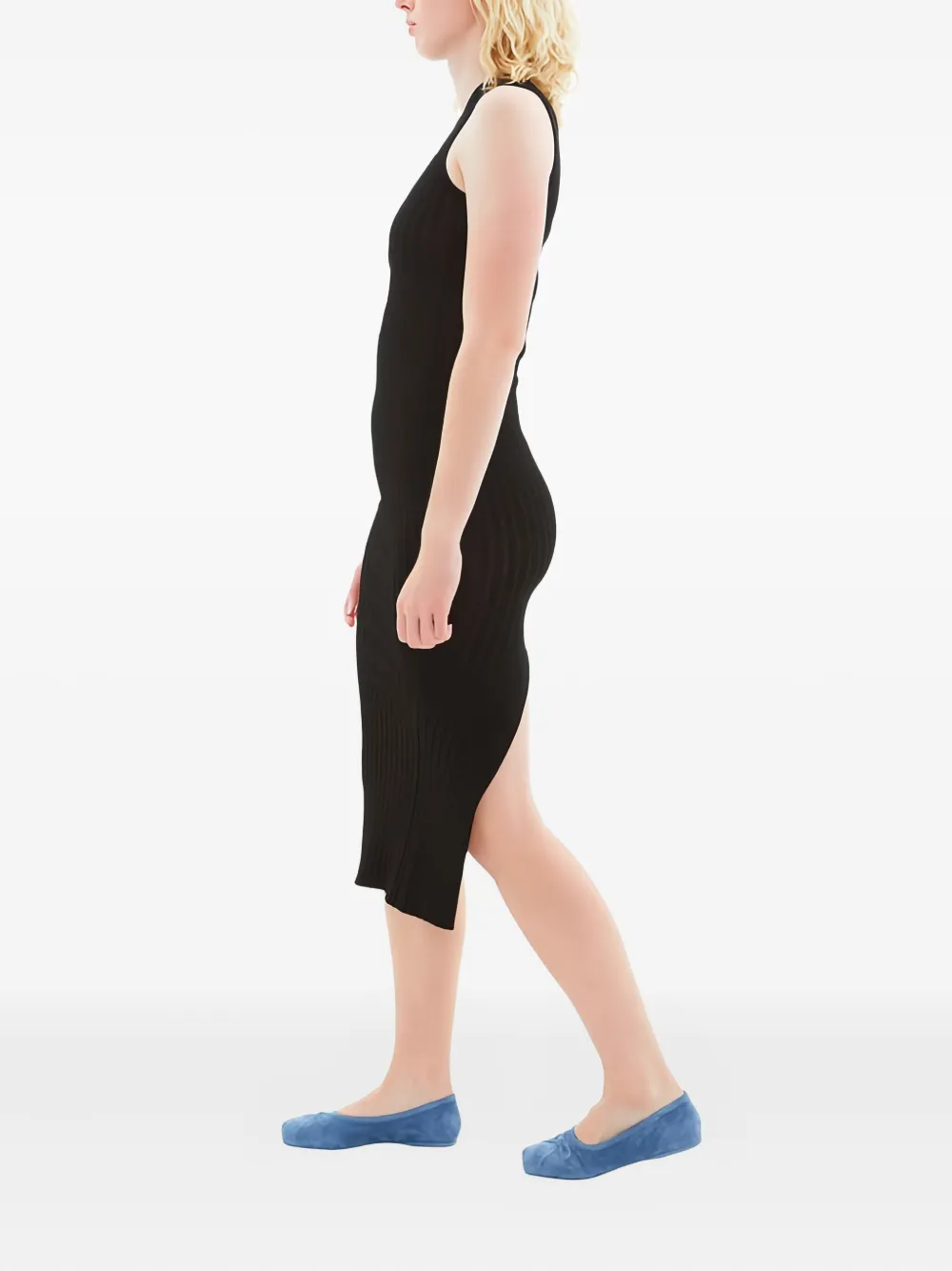 Marni Geribbelde midi-jurk - Zwart