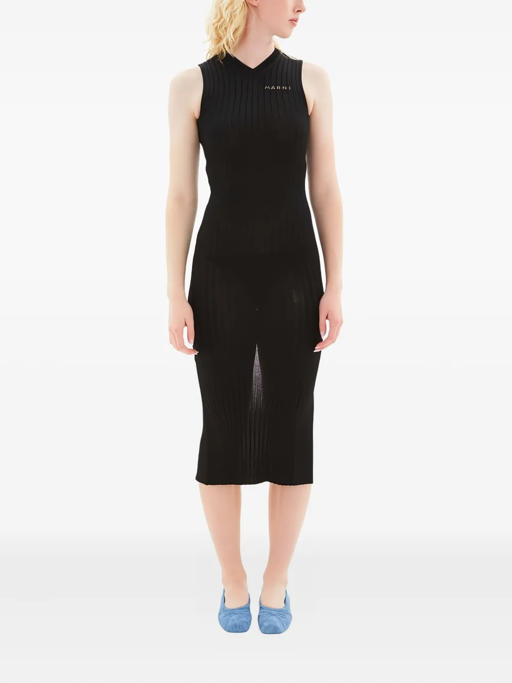 Marni ribbed midi dress | Black | Image 1