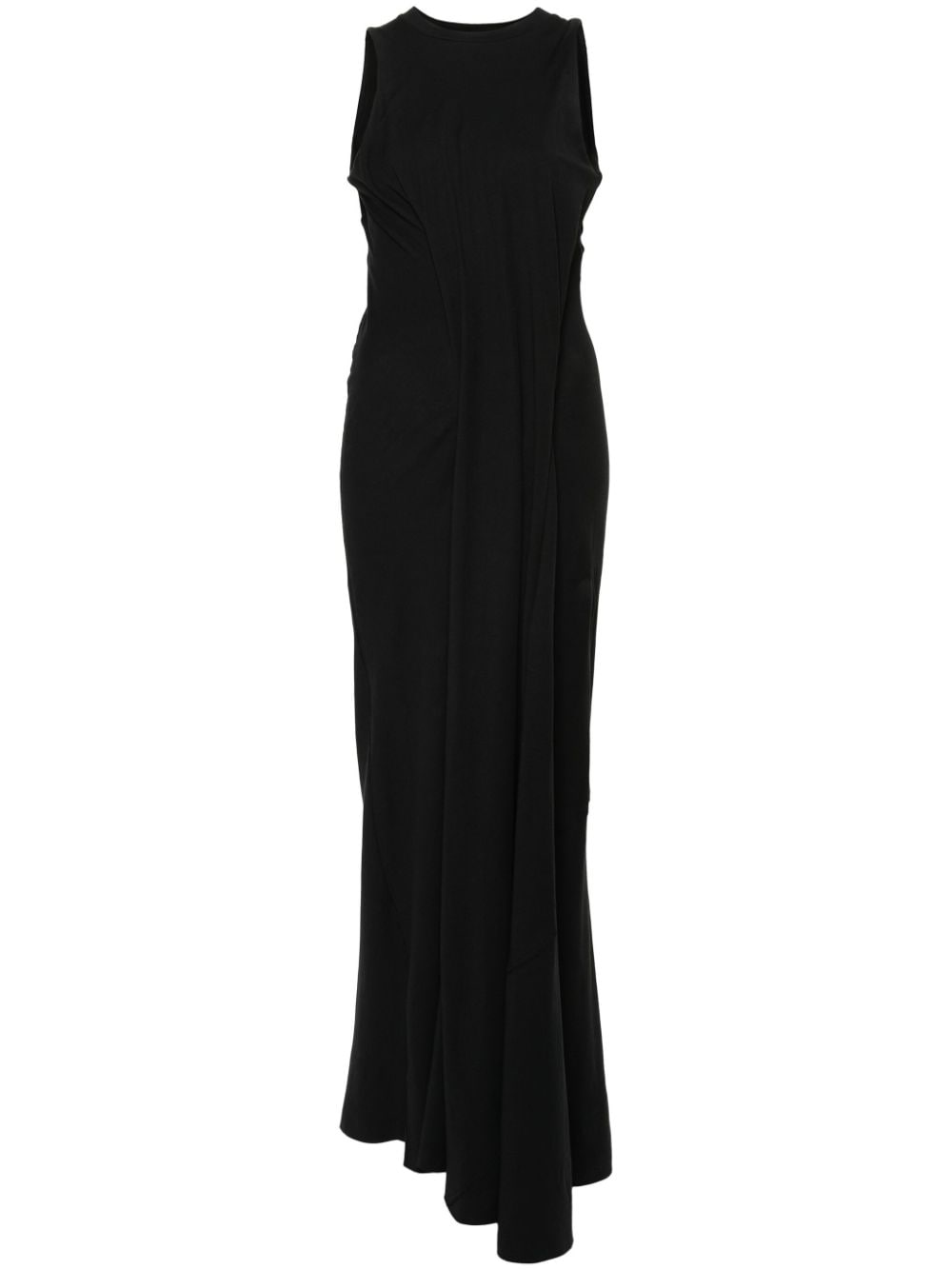 Victoria Beckham Asymmetric Sleeveless Long Dress In Black