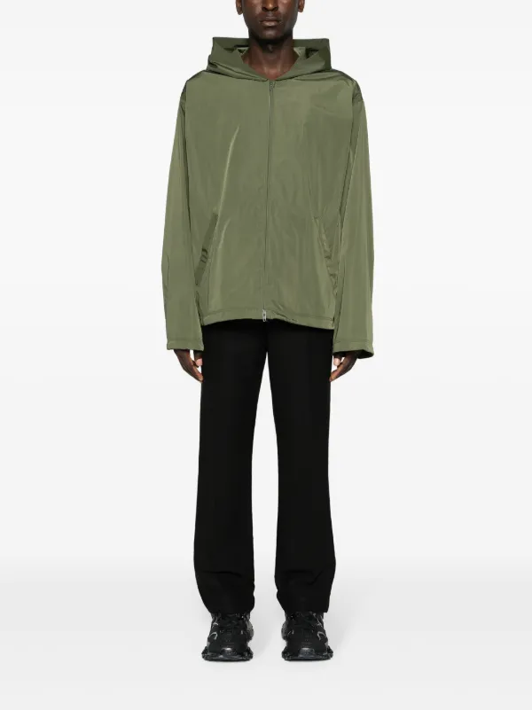 Balenciaga logo-print Hooded Jacket | Green | FARFETCH Balenciaga logo-print Hooded Jacket | Green | FARFETCH