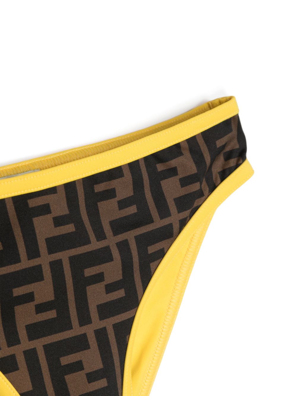 Shop Fendi Logo-embroidered Ff-print Bikini In Brown