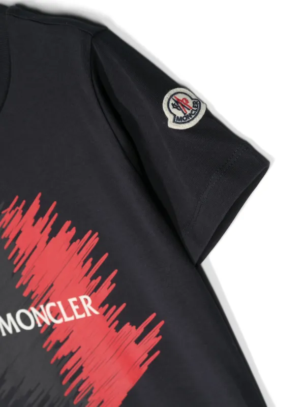 Moncler Enfant logo-print Cotton T-shirt | Blue | FARFETCH