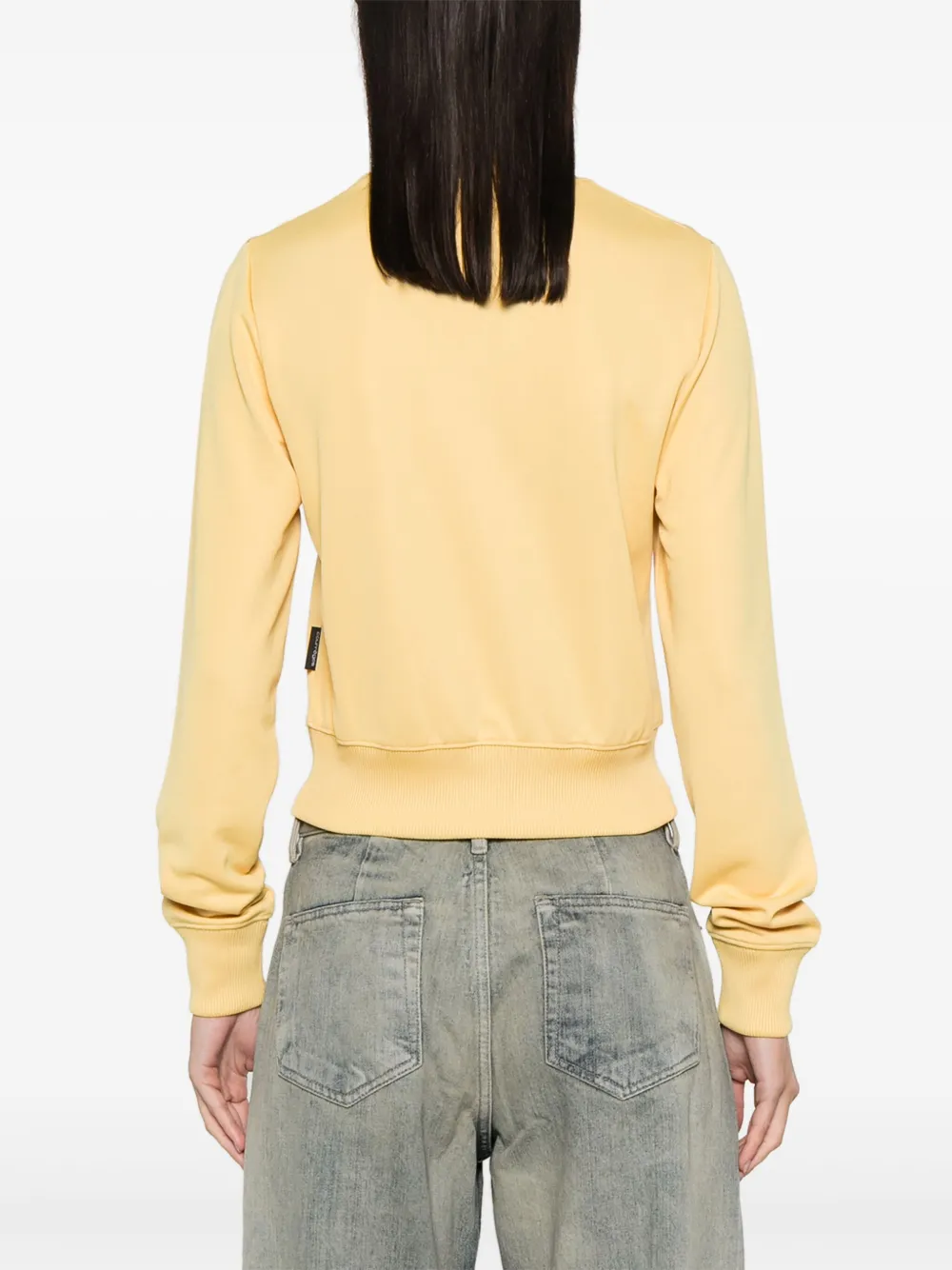 Shop Courrèges Interlock Logo-embroidered Zip-up Sweatshirt In Yellow