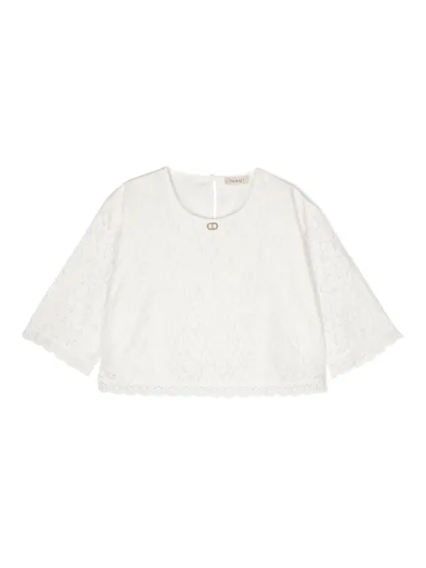 TWINSET Kids blusa con encaje floral