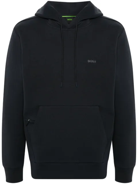 BOSS logo-rubberised cotton hoodie