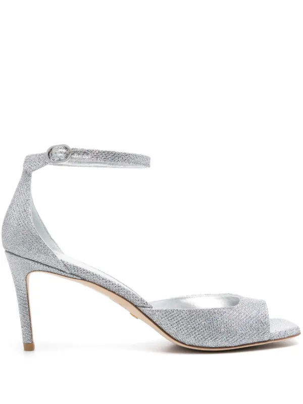 Stuart Weitzman Nudistia 85mm Sandals in Silver