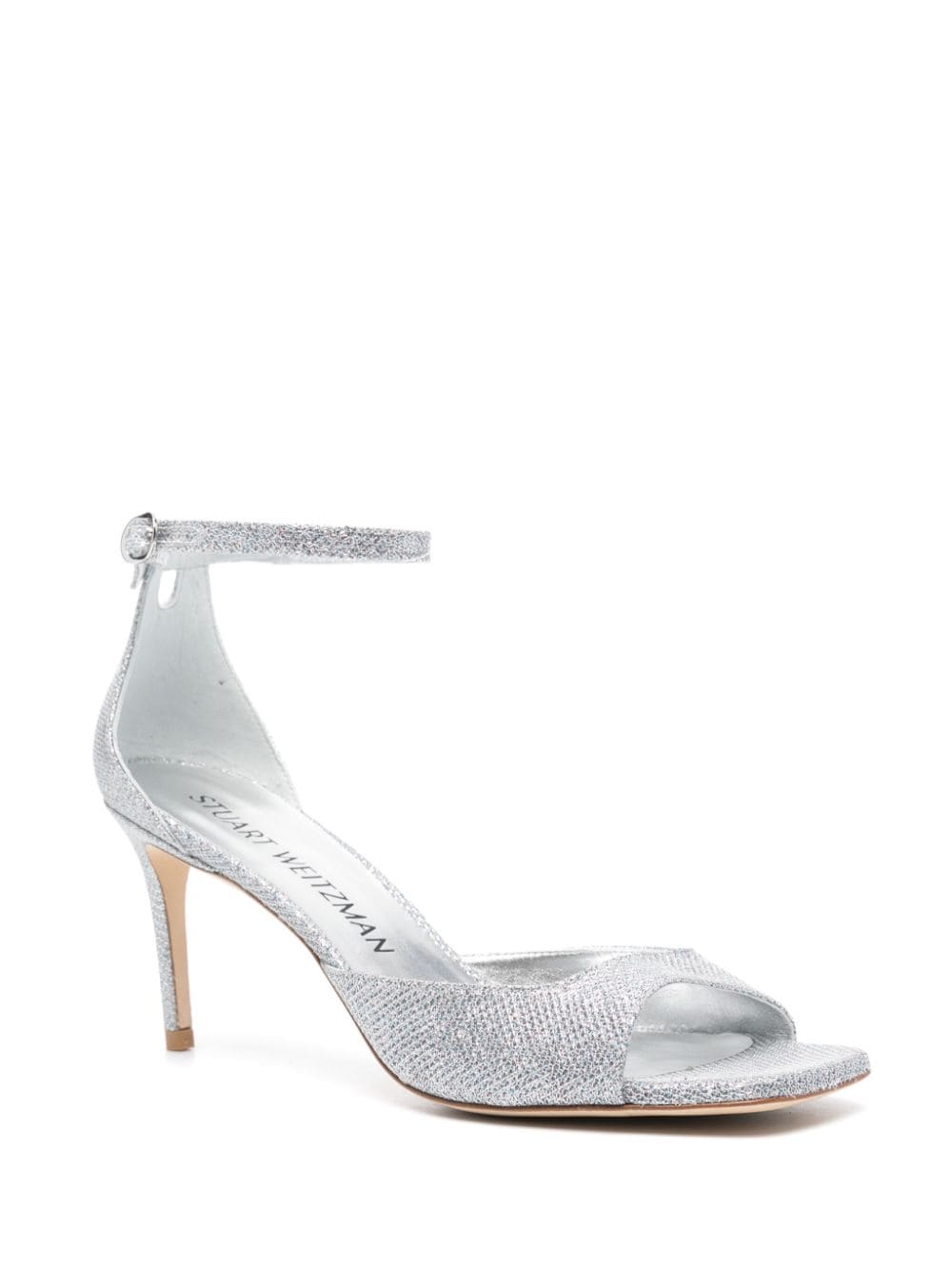 Shop Stuart Weitzman Nudistia 85mm Sandals In Silver