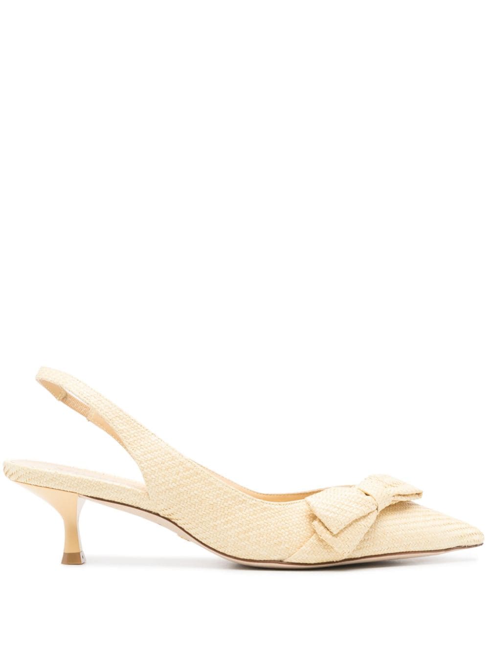 Stuart Weitzman Women's Sofia 50mm Raffia Slingback Pumps In Wheat