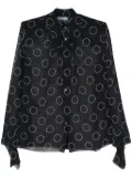 Prada graphic-print semi-sheer shirt - Blue