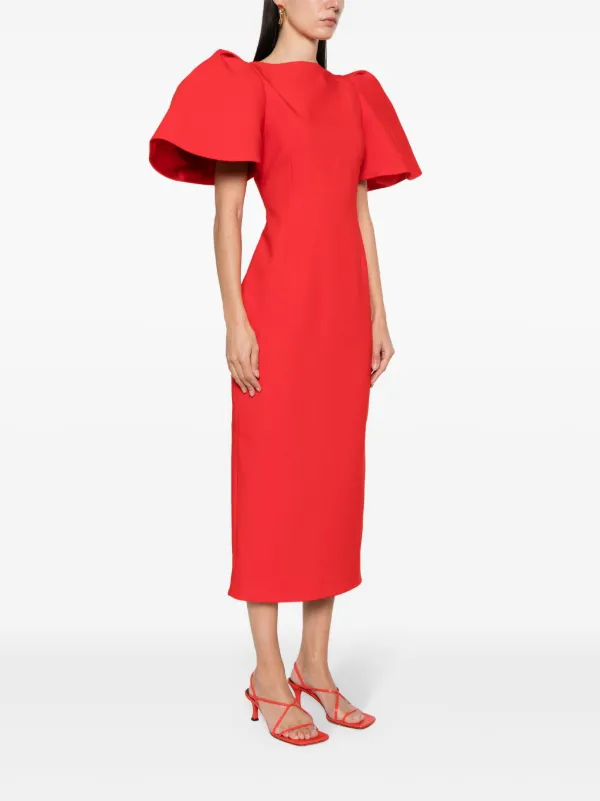 Solace London The Lora Midi Dress | Red | FARFETCH IE