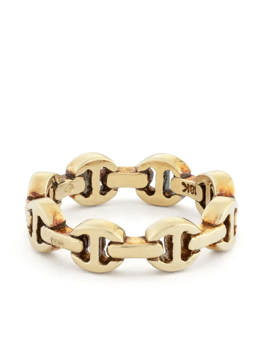 18kt yellow gold Dame Tri Link ring