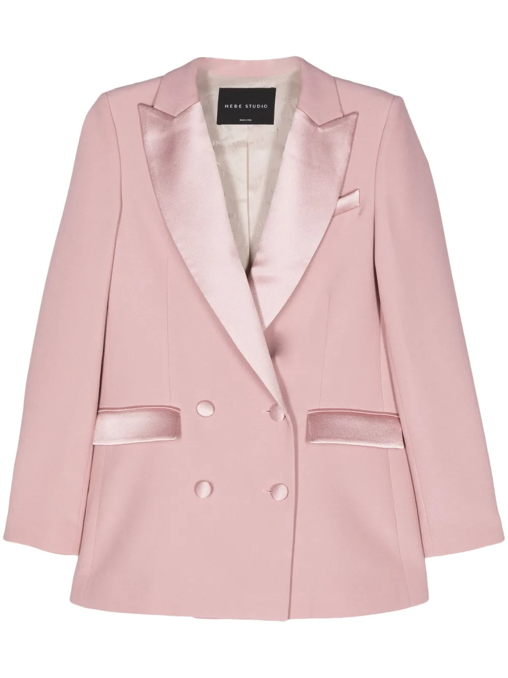 Shop Hebe Studio Bianca Double-breasted Blazer In Pink