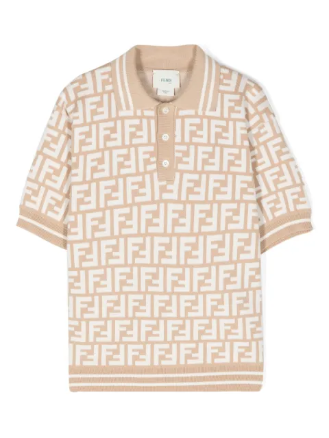 Fendi Kids polo con motivo FF en jacquard