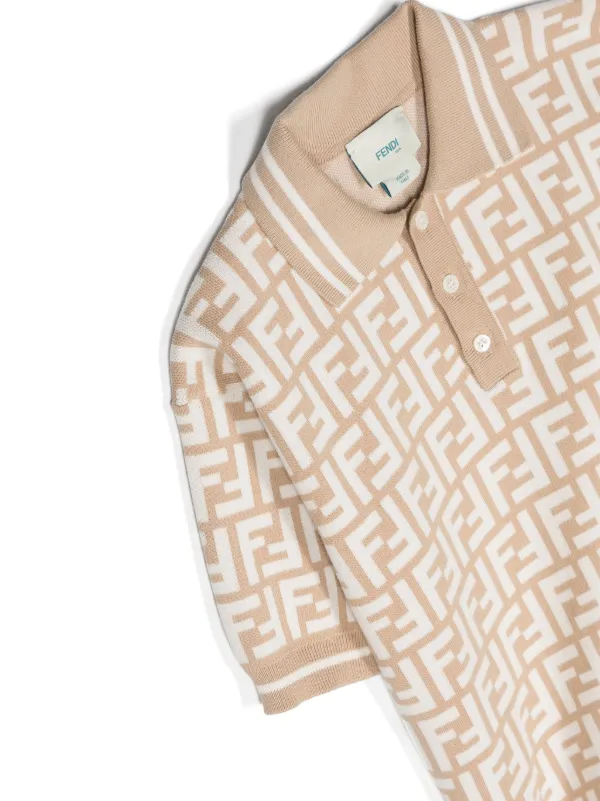 FENDI ポロチュニック　8歳　120cm Fendi Kids FF-jacquard Polo Shirt | Brown | FARFETCH GE