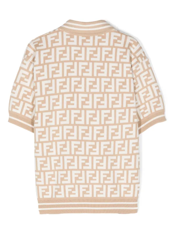 FENDI ポロチュニック　8歳　120cm Fendi Kids FF-jacquard Polo Shirt | Brown | FARFETCH GE